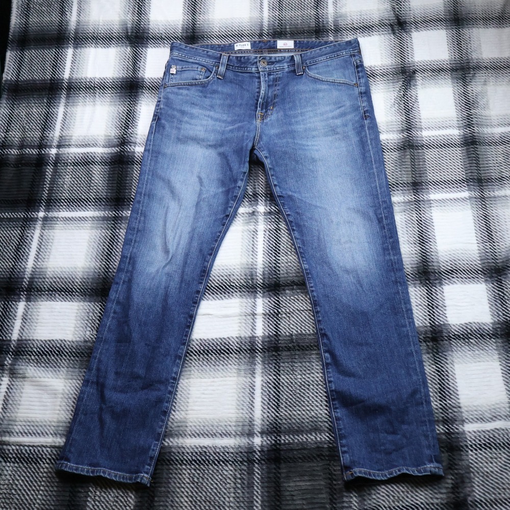 AG Adriano Goldschmied B-Type I Slim Jeans 33x29 Blue Denim Mens Pants